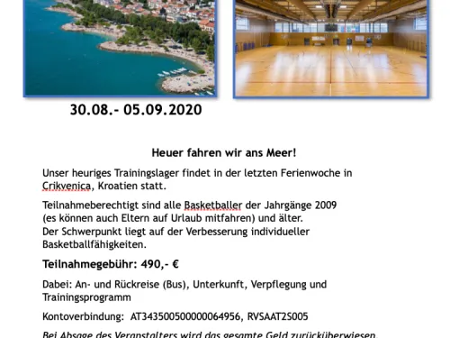 Trainings Camp 2020 in Kroatien