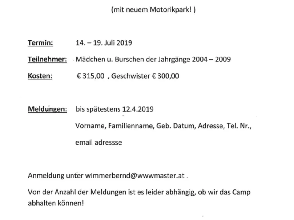 Sommercamp 2019