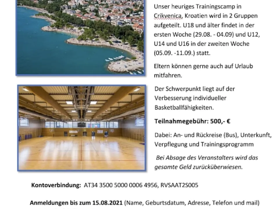 Trainings Camp 2021 in Kroatien